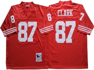 M&N San Francisco 49ers #87 Dwight Clark Red 1990 Throwback Jersey