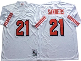 M&N San Francisco 49ers #21 Deion Sanders White 1994 Throwback Jersey