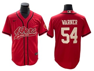 San Francisco 49ers #54 Fred Warner Red Baseball Jersey
