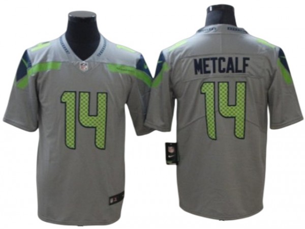 Seattle Seahawks #14 DK Metcalf Gray Inverted Limited Jersey