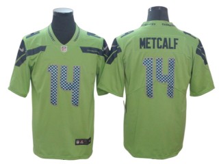 Seattle Seahawks #14 DK Metcalf Neon Green Color Rush Jersey 