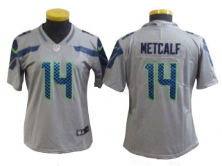 Women Seattle Seahawks #14 DK Metcalf Vapor Limited Jersey - White/Grey