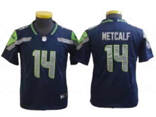 Youth Seattle Seahawks #14 DK Metcalf Navy Vapor Untouchable Limited Jersey