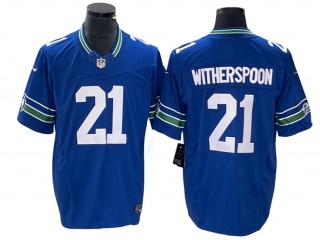 Seattle Seahawks #21 Devon Witherspoon Royal Throwback Vapor F.U.S.E. Limited Jersey