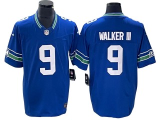 Seattle Seahawks #9 Kenneth Walker III  Royal Throwback Vapor F.U.S.E. Limited Jersey