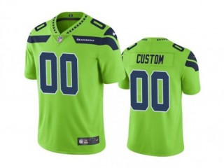 Custom Seattle Seahawks Neon Green Vapor Limited Jersey