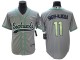 Seattle Seahawks #11 Jaxon Smith-Njigba Baseball Style Jersey - Navy & Gray & Neon Green