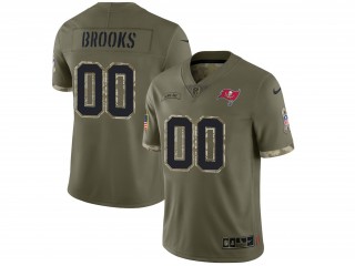 Custom Tampa Bay Buccaneers Olive 2022 Salute to Service Vapor Limited Jersey