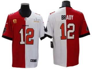 Tampa Bay Buccaneers #12 Tom Brady White/Red Split Vapor Limited Jersey