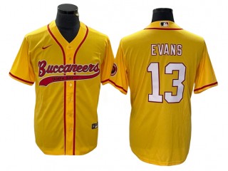 Tampa Bay Buccaneers #13 Mike Evans Baseball Style Jersey - Yellow & White & Black