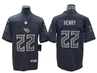 Tennessee Titans #22 Derrick Henry Black RFLCTV Limited Jersey