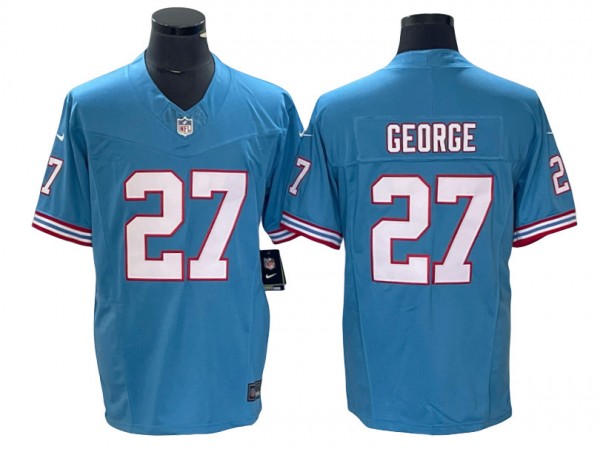 Tennessee Titans #27 Eddie George Light Blue Throwback Vapor F.U.S.E. Limited Jersey