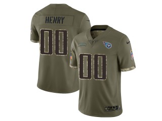 Custom Tennessee Titans Olive 2022 Salute To Service Vapor Limited Jersey