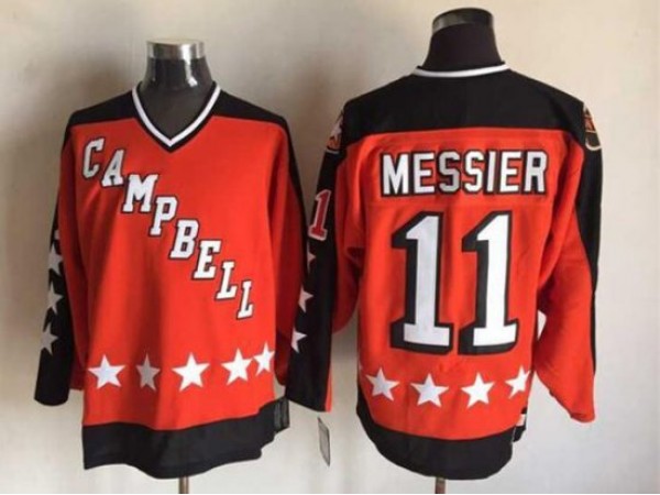 NHL 1984 All Star Game Campbell #11 Mark Messier Vintage CCM Jersey - Orange