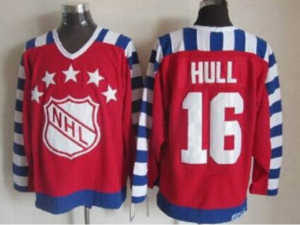 NHL 1992 All Star Game #16 Brett Hull Vintage CCM Jersey - Red