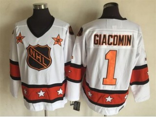 NHL 1973 All Star Game #1 Eddie Giacomin Vintage CCM Jersey - White