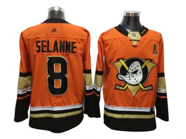 Anaheim Ducks #8 Teemu Selanne Orange Alternate Jersey