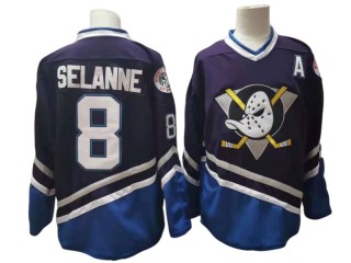Anaheim Ducks #8 Teemu Selanne Purple Reverse Retro Jersey