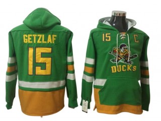Anaheim Ducks #15 Ryan Getzlaf Green Pullover Hoodie
