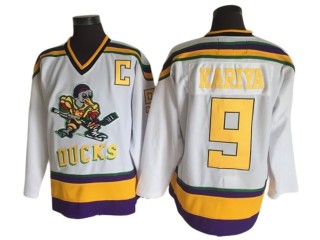 The Mighty Ducks #9 Paul Kariya White Hockey Movie Jersey