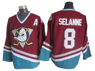 Anaheim Mighty Ducks #8 Teemu Selanne Burgundy 1997 Vintage CCM Jersey