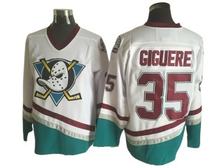Anaheim Mighty Ducks #35 Jean-Sebastien Giguere White 2003 Vintage CCM Jersey