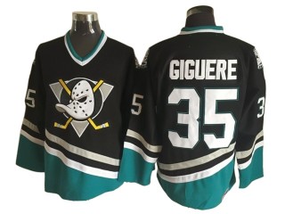 Anaheim Mighty Ducks #35 Jean-Sebastien Giguere Black 2003 Vintage CCM Jersey