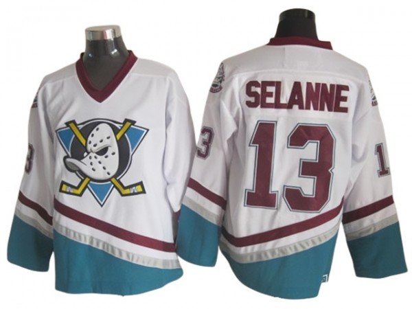Anaheim Mighty Ducks #13 Teemu Selanne White 2005 Vintage CCM Jersey