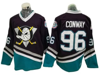 Anaheim Mighty Ducks #96 Charlie Conway Purple Vintage CCM Jersey