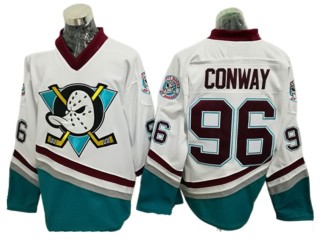 Anaheim Mighty Ducks #96 Charlie Conway White Vintage CCM Jersey