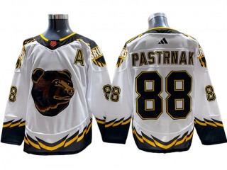 Boston Bruins #88 David Pastrnak Whtie 2022/23 Reverse Retro Jersey