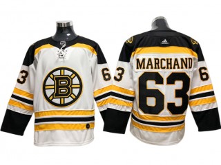 Boston Bruins #63 Brad Marchand White Away Jersey