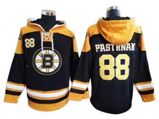 Boston Bruins #88 David Pastrnak Black Ageless Must-Have Lace-Up Pullover Hoodie