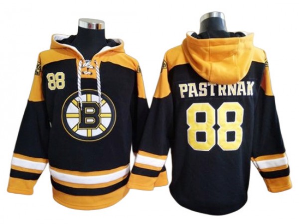 Boston Bruins #88 David Pastrnak Black Ageless Must-Have Lace-Up Pullover Hoodie