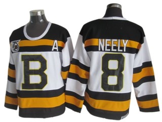 Boston Bruins #8 Cam Neely White 1992 75th Vintage CCM Jersey