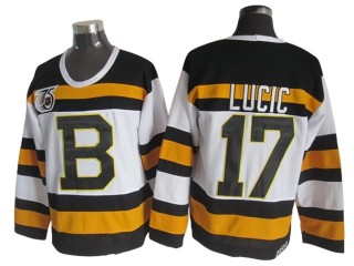 Boston Bruins #17 Milan Lucic White 1992 75th Vintage CCM Jersey