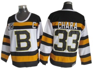 Boston Bruins #33 Zdeno Chara White 1992 75th Vintage CCM Jersey