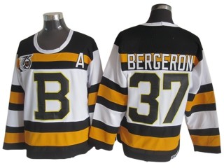 Boston Bruins #37 Patrice Bergeron White 1992 75th Vintage CCM Jersey