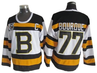 Boston Bruins #77 Ray Bourque White 1992 75th Vintage CCM Jersey