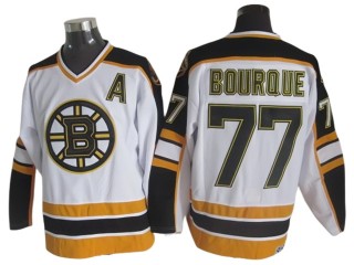 Boston Bruins #77 Ray Bourque White 2000's Vintage CCM Jersey