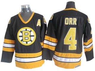 Boston Bruins #4 Bobby Orr Black 1970's Vintage CCM Jersey
