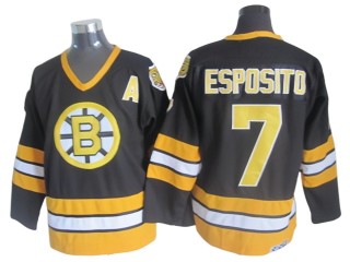 Boston Bruins #7 Phil Esposito Black 1970's Vintage CCM Jersey