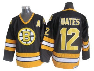 Boston Bruins #12 Adam Oates Black 1970's Vintage CCM Jersey