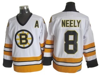 Boston Bruins #8 Cam Neely White 1970's Vintage CCM Jersey