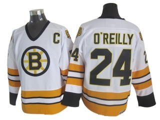 Boston Bruins #24 Terry O'Reilly White 1970's Vintage CCM Jersey