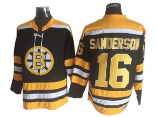 Boston Bruins #16 Derek Sanderson Black Vintage CCM Jersey