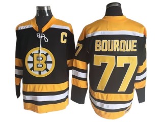 Boston Bruins #77 Ray Bourque Black Vintage CCM Jersey