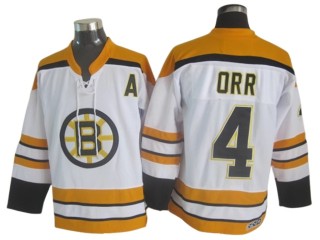 Boston Bruins #4 Bobby Orr White Vintage CCM Jersey