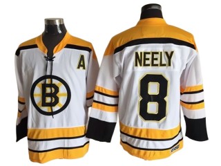 Boston Bruins #8 Cam Neely White Vintage CCM Jersey