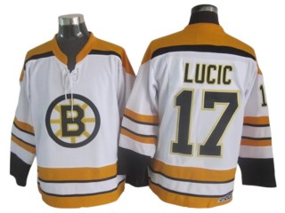 Boston Bruins #17 Milan Lucic White Vintage CCM Jersey